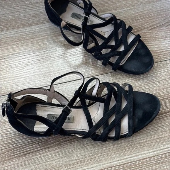 Miu Miu Black Strappy Women's Sandals - Picture 2 of 11